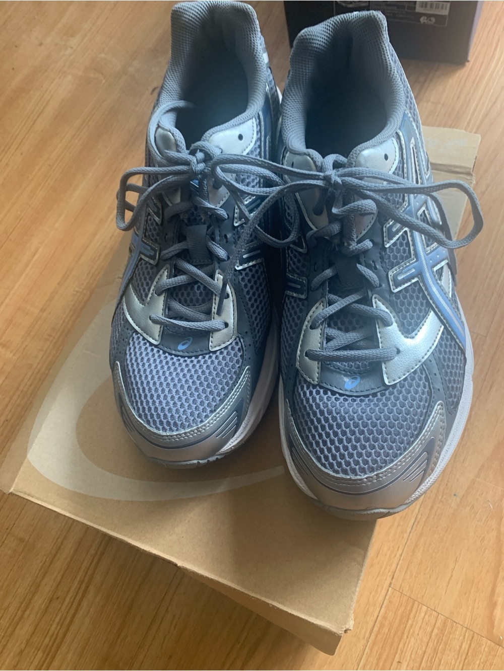 Asics Men's Athletic Sneakers in Light Blue and Gray